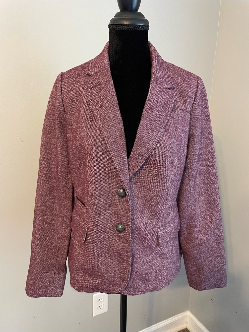 Banana Republic Tweed Maroon Blazer Jacket